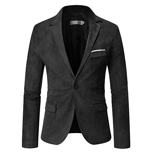 Herren Sakko Sportlich Freizeit Blazer Regular Fit Anzug Lässig Anzugjacke (Black,6XL) von Generic