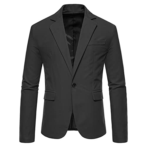 Herren Sakko Sportlich Freizeit Blazer Regular Fit Anzug Lässig Anzugjacke (Black,6XL) von Generic