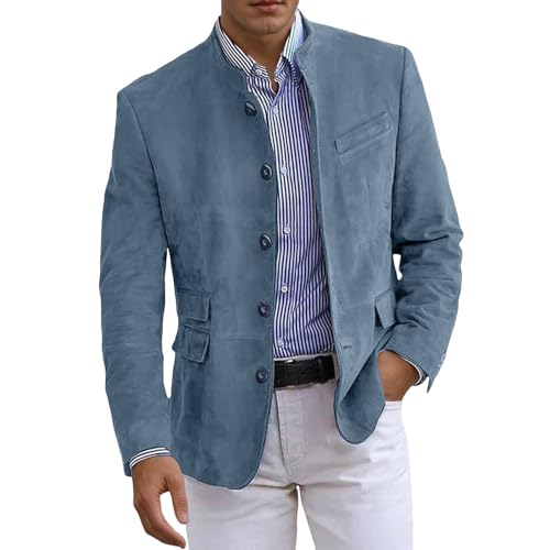 Herren Sakko Sportlich Modern, Anzugjacken Für Herren Herrenanzug Mit Knopfleiste Vorne Anzugjacken Klassisch British Baumwolle Herrenblazer Locker Sportsakko Lässig Anzugsakko Regular Fit von Generic