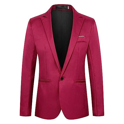 Herren Sakko Sportlich Slim Fit Blazer Regular Fit Freizeit Anzugjacke für Hochzeit Business 1 Knöpfe Herbst Frühling Männer Suit Jacket von Generic