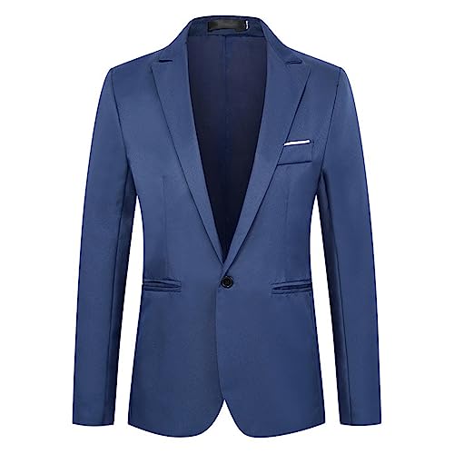 Herren Sakko Sportlich Slim Fit Elegante Modern Blazer Regular Fit Freizeit Anzugjacke für Hochzeit Business 2 Knöpfe Frühling Herbst Männer Suit Jacket von Generic