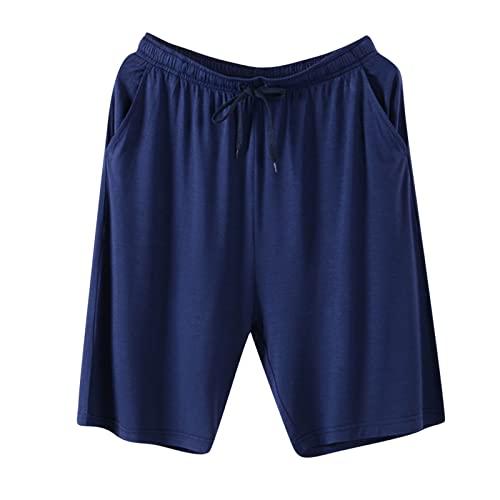 Herren Schlafanzughose Baumwolle Kurz Pyjamahose Schlafhose Schlafshorts Herren Schlafanzughose Kurz Baumwolle Bermuda Schlafshorts Pyjamahose Shorty Sommer Sleephose Freizeithose für Männer Bequem von Generic
