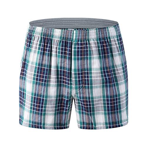 Herren Schlafanzughose Kurz Baumwolle Boxershorts Bottom Shorts Pyjamahose Loungehose Schlafhose Freizeithose Schlafshorts Elastischer Bund Unterhosen Unterwäsche von Generic