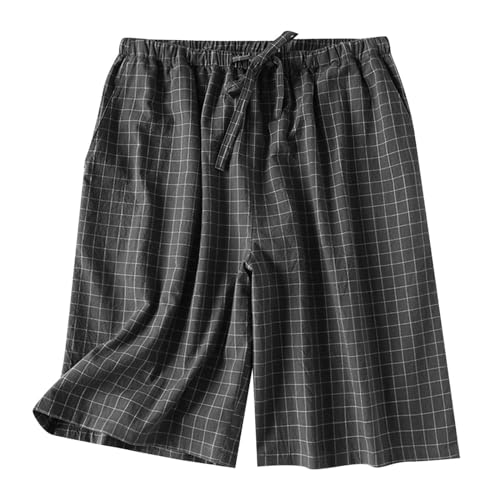 Herren Schlafanzughose Kurz Pyjamahose Schlafshorts Freizeithose Sommer Nachtwäsche Schlafhose Weich Shorts Sleephose Für Männer Shorty Schlafanzugshorts Seitentaschen Mit Taschen Pyjamahose Herren von Generic