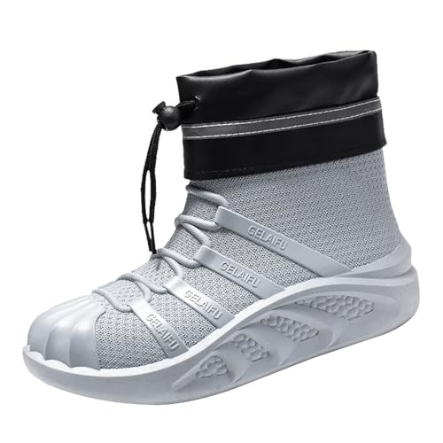 Herren Schneestiefel Winter Thermo Schlupfschuhe Warm Winterschuhe Gefüttert Rutschfest Arbeitsschuhe Gartenschuhe Stiefeletten Rain Boots Regenstiefel Outdoor Schlupfstiefel von Generic