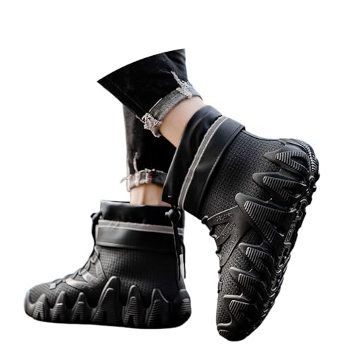 Herren Schneestiefel Winterstiefel warme Arbeitsstiefel für Outdoor-Aktivitäten Wanderungen bei Schnee kaltem Wetter mit Rutschfester Sohle (F-Black, 42) von Generic