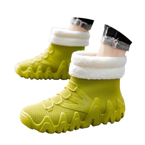 Herren Schneestiefel Winterstiefel wasserdichte warme Outdoor Wanderstiefel mit Rutschfester Sohle für Schneeaktivitäten Arbeit (E-Green, 42) von Generic