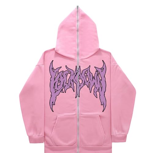 Herren Shark Hoodie Hip Hop Kapuzenpullover Mit Reißverschluss Langarm Sweatshirt mit Haifisch Druck Shark Head Zipper Jacken Full Zip Hoodie Locker Sweatjacke mit Kapuze von Generic