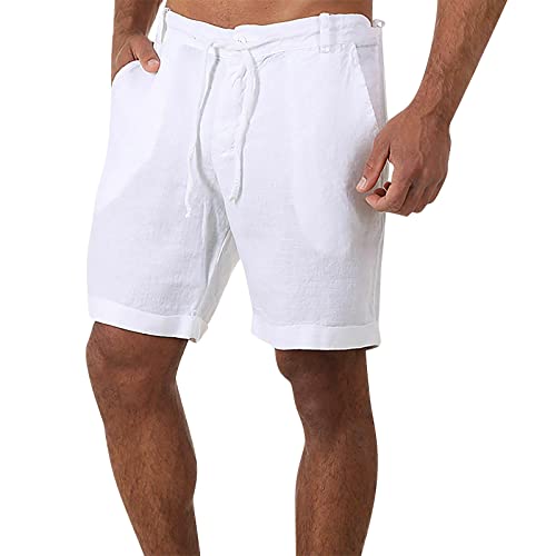 Herren Shorts Sommer Cargo Basketball Bermuda Sommer Kurze Hosen Arbeitshosen Jogginghose Fahrradhose Trainingshose Shorts MTB Dreiviertel Jeans Stretch Track Short M-Weiss XL 5174 von Generic