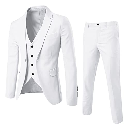 Herren Slim Fit 3 Teilig Anzüge Herrenanzug Sakko für Hochzeit Business Regular Fit Männer Anzug von Generic