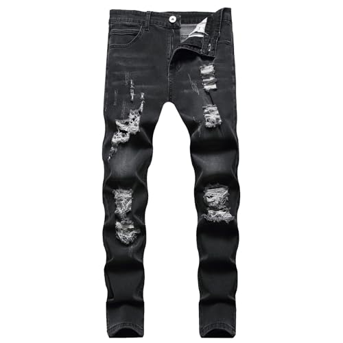 Herren Slim Fit Straight Tube Retro Hip Hop Hose Street Jeans Hose Kurze Hose Training Herren Satin Pyjama Hose Herren von Generic