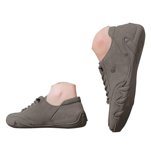 Herren Slipper Freizeitschuhe atmungsaktiv flach bequem Alltagsschuhe mit Rundkappe für lässigen Komfort (Grey, 35) von Generic