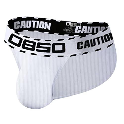 Herren Slips Jocks Men String Tanga Jocks Stretch Tanga Slip Männer Unterhosen Sport Jockstraps Wäsche Sportunterwäsche Low-Rise Weiß XXL von Generic