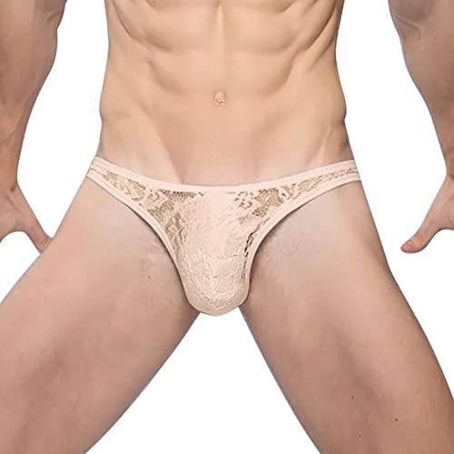 Herren Slips MäNner Sexy Spitze Printed Thong Durchsichtige Erotisch WäSche Netz Mesh Strings Sommer Atmungsaktiv Tangavorne Fashion Unterhosen von Generic