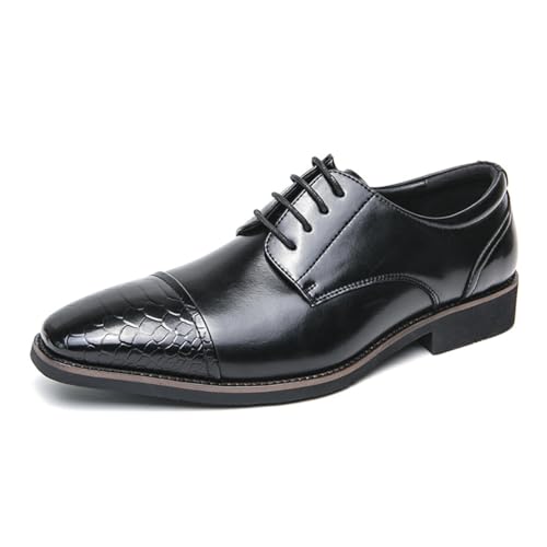 Herren Smoking Schuhe Party Hochzeit Kleid Schuhe Für Männer Business Formal Schnürung,Schwarz,41 EU von Generic