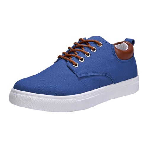 Herren Sneaker Flache Schuhe Leichte Canvas Sportschuhe Atmungsaktive Slipper Modische Herren Freizeitschuhe Flach Laufschuhe SchnüRung Running Shoes Runde Zehen Bequeme Turnschuhe Walkingschuhe von Generic