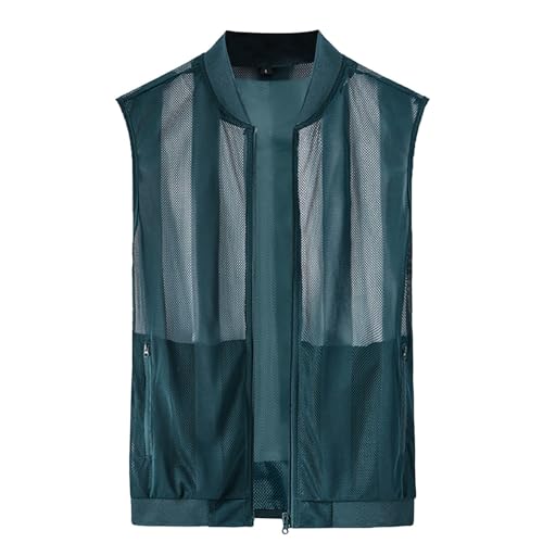 Herren Sommer Mesh Radfahren Reise Reißverschluss Weste Sommerweste Ärmellose Jacke Stehkragen Softshell Fahrradweste Wasserdicht Winddicht Sportweste Ultra Leichtgewicht Für Radfahren von Generic