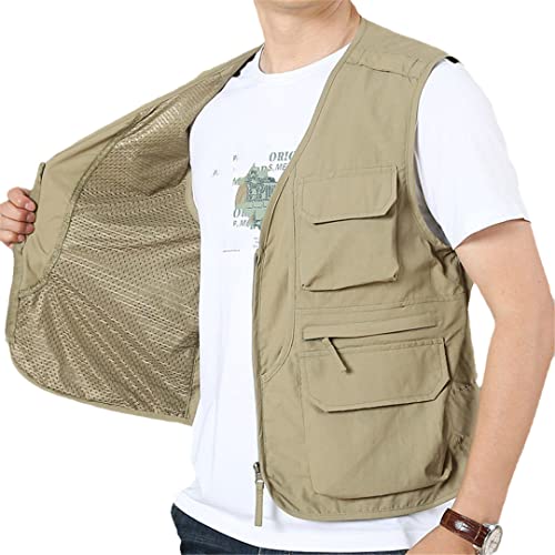Herren-Sommer-Mesh-Weste, Schnell Trocknende Outdoor-Arbeit, Angeln, Reisen, Fotoweste Mit Taschen, Cargo-Weste Herren-Sommer-Mesh-Weste, Schnell Trocknende Outdoor-Arbeit, Angeln, Reisen, Fotoweste Mit Taschen, Cargo-Weste von Generic