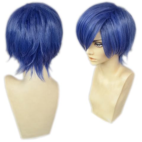 Herren Spiel Cosplay Perücken Für Yuuki Makoto Kurzes Blaues Synthetisches Haar Unisex Für Halloween Party Kostüm Herren Spiel Cosplay Perücken Für Yuuki Makoto Kurzes Blaues Synthetisches Haar Unisex Für Halloween Party Kostüm von Generic