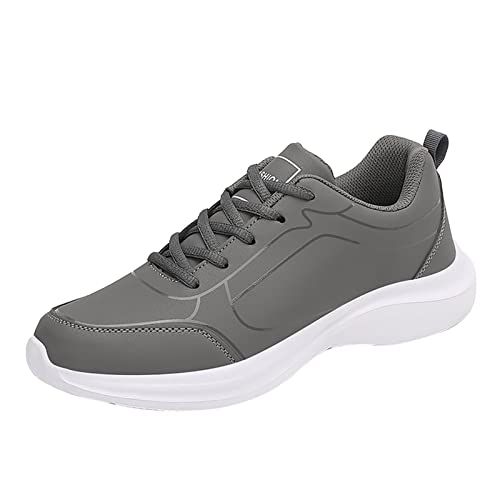 Herren Sportschuhe Mode flach rutschfest schnüren wasserdicht leicht bequem Freizeit Outdoor Alltag strapazierfähig flexibel atmungsaktiv (Grey, 41) von Generic