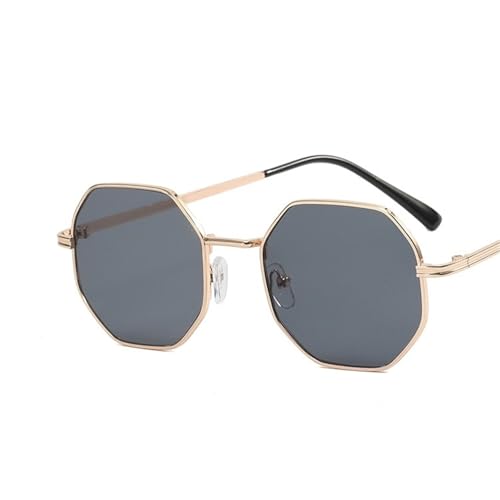Herren Square Oversized Frame Sonnenbrille Damen Strand Urlaub Shopping Sonnenbrille(Gold) von Generic