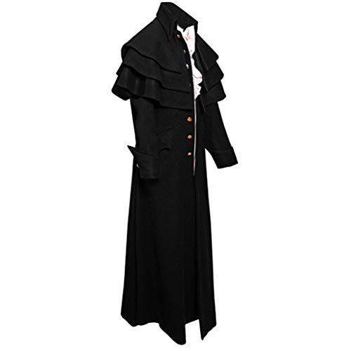 Herren Steampunk Jacke Gothic, Gehrock Mantel Mode Oberbekleidung Gothic Mantel, Smokings Für Herren Gothic Frack Mantel Uniform Renaissance Piraten Vampir Party Cosplay Kostüme for Erwachsene Herren von Generic