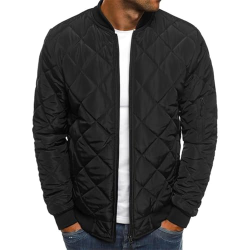 Herren Steppjacke Stehkragen Rhombus Stepp Herbst Winter Warm Daunen Baumwolle Gepolstert Leichte übergangsmantelMäntelOhne Kapuze Gefütterte Daunenjacke Schwarz 3XL Herren Steppjacke Stehkragen Rhombus Stepp Herbst Winter Warm Daunen Baumwolle Gepolstert Leichte übergangsmantelMäntelOhne Kapuze Gefütterte Daunenjacke Schwarz 3XL von Generic