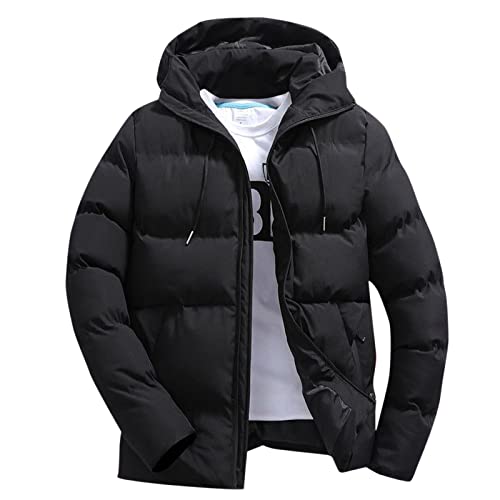 Herren Steppjacke Winterjacke Kapuze Winddichte Jacke Herrenjacke Übergangsjacke Männer Warm Sweatjacke Daunenjacken Windjacke Steppjacken für Herren Sportjacke Outdoorjacke Schwarz XL von Generic