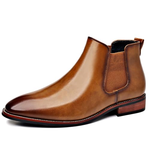 Herren Stiefel PU Leder Chelsea Boots Stilvoll und bequem Casual Slip On Knöchel für Business Work Party Hochzeit,Messing,41 EU Herren Stiefel PU Leder Chelsea Boots Stilvoll und bequem Casual Slip On Knöchel für Business Work Party Hochzeit,Messing,41 EU von Generic