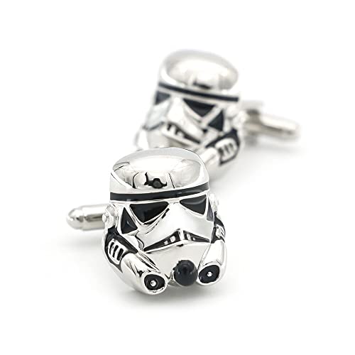 Herren Stormtrooper Manschettenknöpfe Kupfer Material Silber Farbe Professionell verarbeitet von Generic