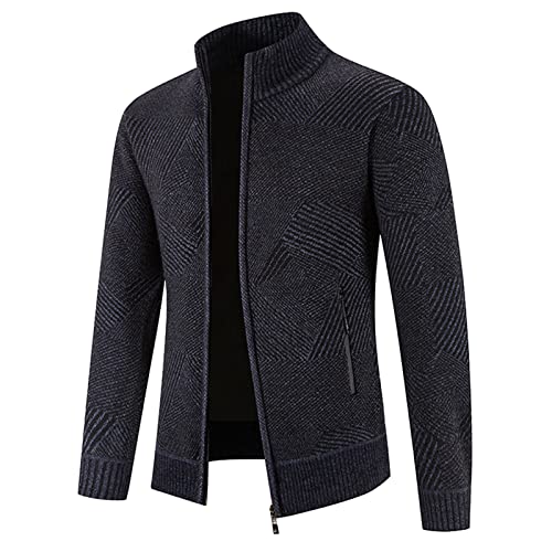 Herren Strickjacke Winterjacke Strickmantel Sweatjacke Strick-Sweatshirt Cardigan Grobstrick Feinstrick Cardigan Fleecejacke Strickpullover Langarm Strickjacken Sweatshirt Kapuzenjacke Outdoorjacke von Generic