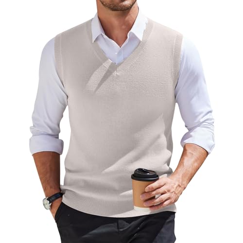 Herren Strickweste Business Casual Herren Polunder Heeren Man Pullover Pullunder Herren Ärmellos Pollover Man Strickweste Herren Kaschmir Weste Herren Mens Vest Strick Herren Pullover Strickjacke von Generic