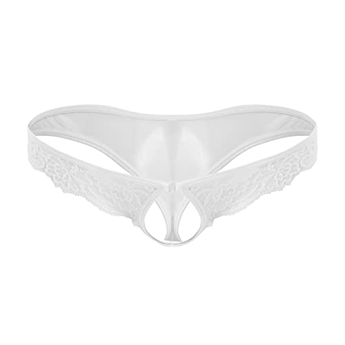 Herren Strings Tangas Unterwäsche Sexy Slips G-String Herren Dessous Hübsche Lässige Unterwäsche Hipster Kurz Bikini Slips Trunks Stretch Bequem Herren String Tanga Weiß von Generic