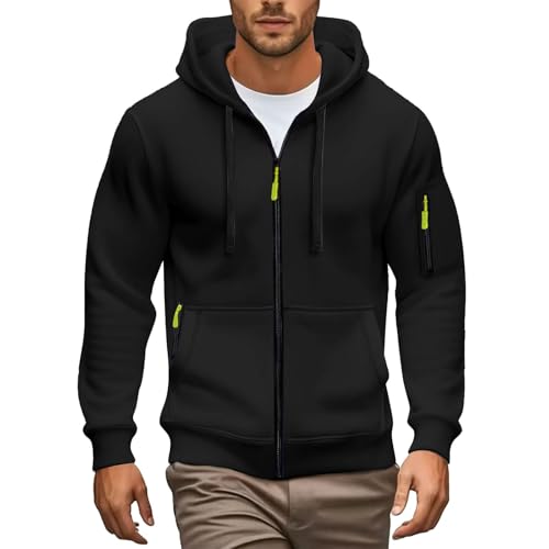Herren Sweatjacke Hoodie Kapuzenjacke Mit Reißverschluss Oversized Sweatshirt Kapuzenpullover Sportjacke Outdoorjacke Sweatshirt Mit Kapuze Jogging Pullover Jogging Hoody Männer, S-3Xl von Generic