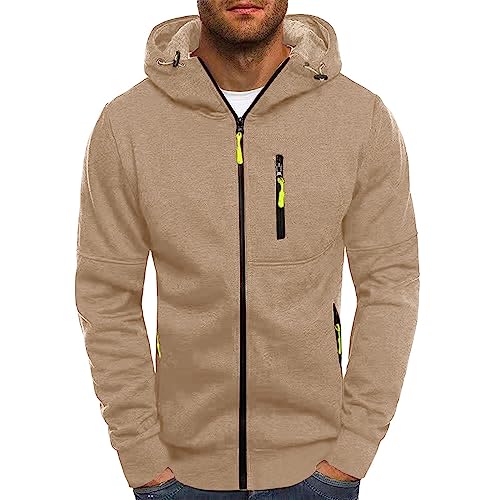 Herren Sweatjacke Hoodie Kapuzenjacke mit Reißverschluss Oversized Sweatshirt Kapuzenpullover Sportjacke Outdoorjacke von Generic