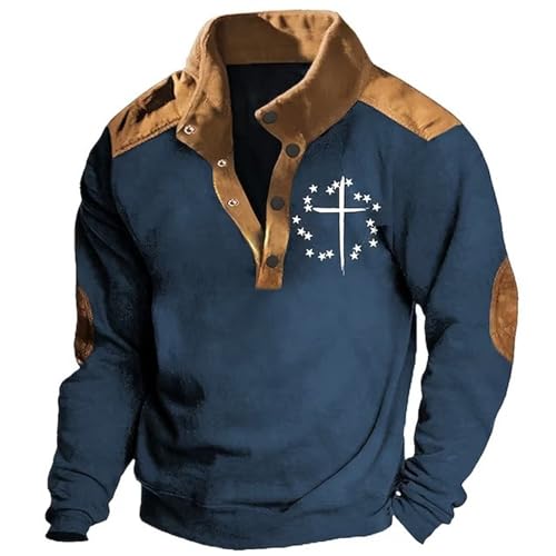 Herren Sweatshirt Langarm Outdoor Stand Kragen Viertel Knopf Pullover Sweatshirts mit Tasche Herren Kapuzenpullover Langärmlig Lässig Outdoor mit Stehkragen Kapuzen-Sweatshirt Herren Sweatshirt Langarm Outdoor Stand Kragen Viertel Knopf Pullover Sweatshirts mit Tasche Herren Kapuzenpullover Langärmlig Lässig Outdoor mit Stehkragen Kapuzen-Sweatshirt von Generic