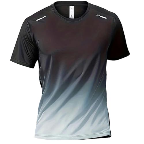 Herren-T-Shirt, sportlich, mit Farbverlauf, kurzärmelig, für Outdoor-Übungen, atmungsaktive Kleidung C01-SI0084 L Herren-T-Shirt, sportlich, mit Farbverlauf, kurzärmelig, für Outdoor-Übungen, atmungsaktive Kleidung C01-SI0084 L von Generic