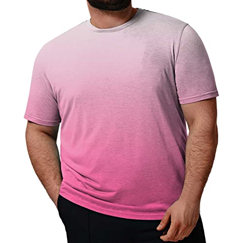 Herren T-Shirt Große Größen Sportshirt Oversize Tshirt Modal Gewebe Weich Bequem Sommer T-Shirt Herren Rundkragen Baggy Farbverlauf Print T-Shirt Atmungsaktiv Leicht Neu 2023 Streatwear 2XL-7XL von Generic