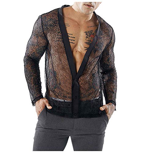 Herren T-Shirt Langarm Club Party Freizeithemd Netzhemd Einfarbig Transparent Vintage Longsleeve Unterhemd Erotik Netz Hemd Unterwäsche Dessous Slim Fit Sexy Casual Bequem Soft Herren T-Shirt Langarm Club Party Freizeithemd Netzhemd Einfarbig Transparent Vintage Longsleeve Unterhemd Erotik Netz Hemd Unterwäsche Dessous Slim Fit Sexy Casual Bequem Soft von Generic
