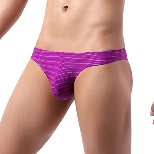 Herren Tanga Slips Streifen Unterhosen Männer Atmungsaktive Weich Unterwäsche Niedrige Taille Tangaslip Stretch Bequem Briefs String Slim Fit Sportunterhosen von Generic