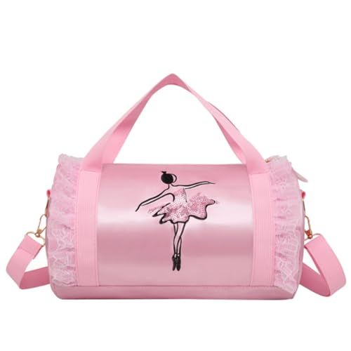 Herren Taschen Umhängen Groß Süße Ballett-Tanztasche für Kinder, Tutu-Kleid, Tanztasche, personalisierte Tasche für Mädchen, Ballerina-Reisetasche Schulter Taschen Herren Umhänge (Pink, One Size) von Generic