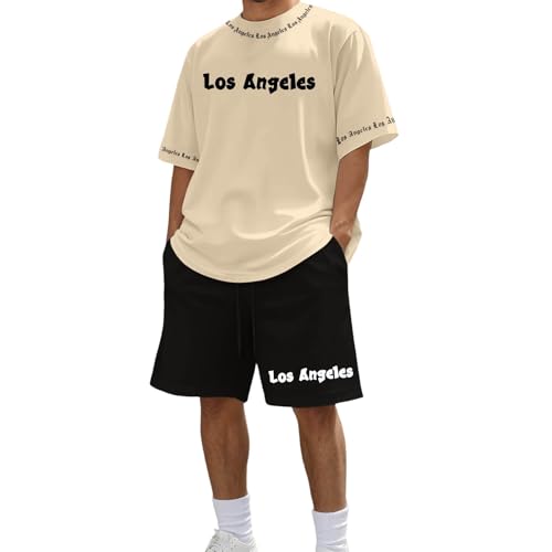 Herren Trainingsanzug Set Mit Buchstaben Druck Freizeitanzüge Oversized Tshirt und Kurze Hose Schlafanzug Kurz Hawaii Kurzarm Sportanzug 2 Teiliges Sportanzug Sommer Outfit Herren Trainingsanzug Set Mit Buchstaben Druck Freizeitanzüge Oversized Tshirt und Kurze Hose Schlafanzug Kurz Hawaii Kurzarm Sportanzug 2 Teiliges Sportanzug Sommer Outfit von Generic