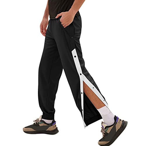 Herren Trainingshose mit seitlicher Knopfleiste zum öffnen Button Up Männer Jogginghose Jungen Jogger Sporthose Atmungsaktiv Freizeithose Sportswear Basketball Hosen Relaxing Hose X-2Schwarz XXL Herren Trainingshose mit seitlicher Knopfleiste zum öffnen Button Up Männer Jogginghose Jungen Jogger Sporthose Atmungsaktiv Freizeithose Sportswear Basketball Hosen Relaxing Hose X-2Schwarz XXL von Generic