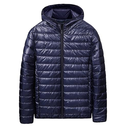 Herren Ultraleichte Daunenjacke mit Kapuze Leicht Verpackbar Winter Warme Jacket Steppjacke Daunenmantel fließendes von Generic