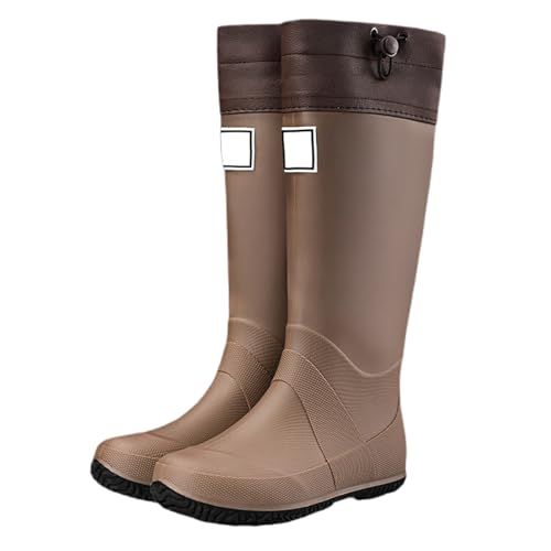 Herren Unisex Gummistiefeletten Weitschaft Leichte Galoschen Extra Weit Leichte Regenstiefel Wasserdicht Weitschaft Hiking Boots Halbhoch Ankle Chelsea Schwarz Reitstiefel Barfuß Reitstiefeletten von Generic