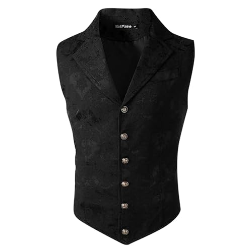 Herren Viktorianischer Anzug Weste Steampunk Gothic Weste Herren Paisley Weste Formelle Hochzeit Party Gothic Steampunk Revers Weste für Herren von Generic