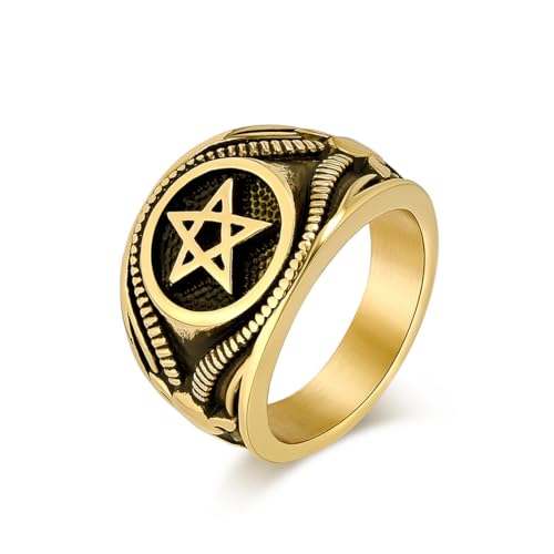 Herren Vintage Einzigartige Persönlichkeit Pentagramm Edelstahlring Herren Vintage Einzigartige Persönlichkeit Pentagramm Edelstahlring von Generic