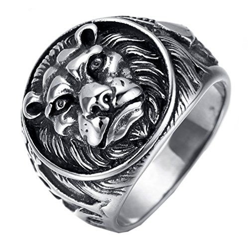 Herren Vintage Tigerkopf Edelstahl Bikerring von Generic