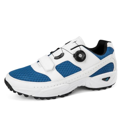 Herren Walking Golfschuhe Mode Tennis Turnschuhe Atmungsaktiv Golfer Sport Gym Fitness Trainer,Blau,46 EU von Generic