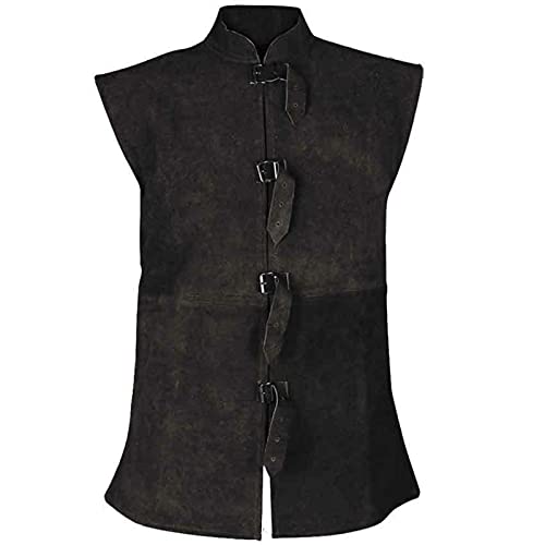 Herren Weste - Gothic Steampunk Schnürweste Wikingerweste Pirate Kostüm Gothic-Weste Mittelalter Kleidung Renaissance viktorianische Weste Herrenweste Herrenanzug Outfit von Generic
